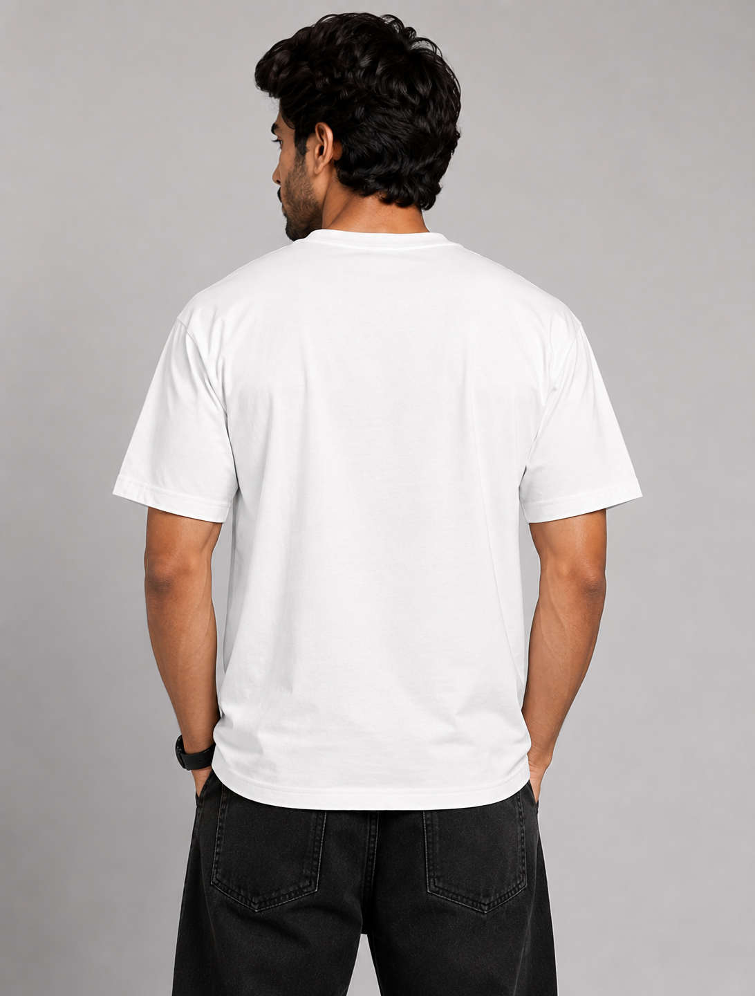 Men’s White Oversized Graphic Printed T-Shirt – Imperfectly Perfect Streetwear Tee D26007