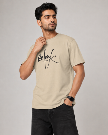 Men’s Relax Graphic Printed Oversized Cotton T-Shirt – Premium Casual Streetwear Tee D26013