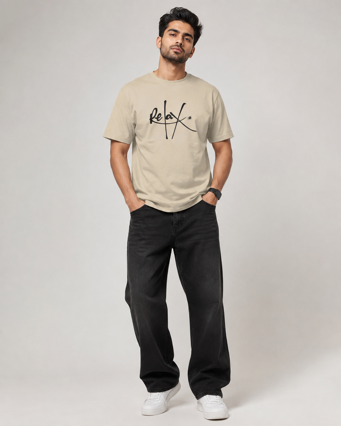 Men’s Relax Graphic Printed Oversized Cotton T-Shirt – Premium Casual Streetwear Tee D26013