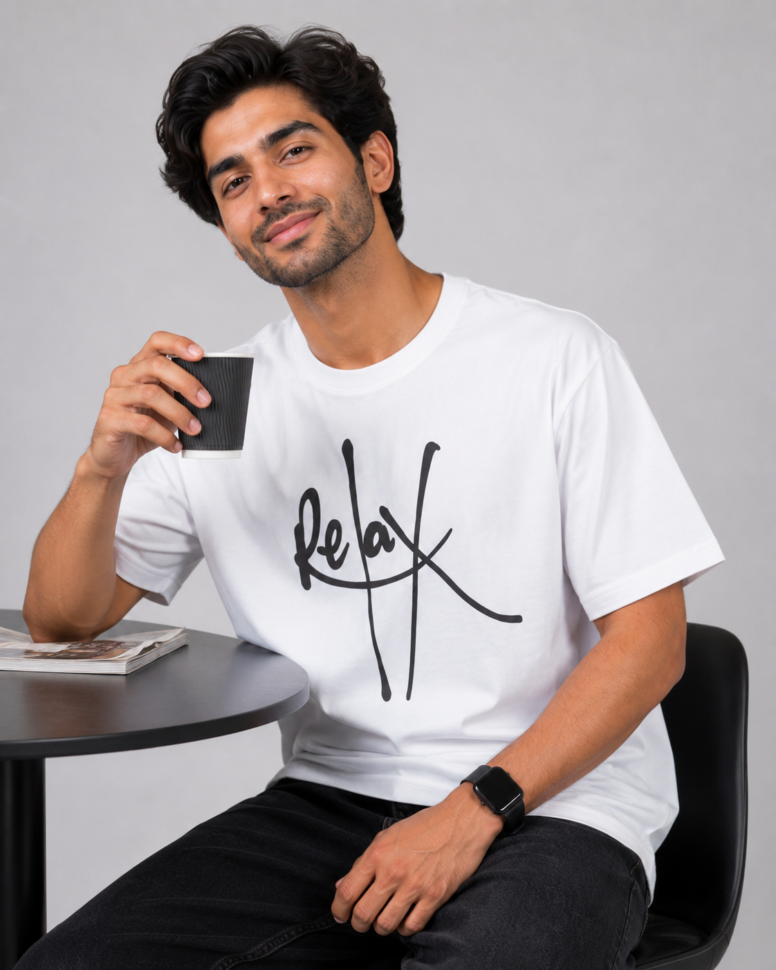Men’s Relax Graphic Printed Oversized Cotton T-Shirt – Premium Casual Streetwear Tee D26013