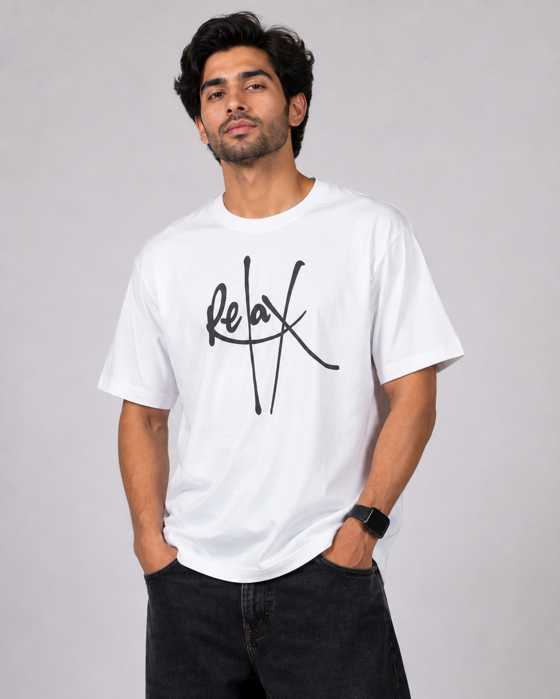 Men’s Relax Graphic Printed Oversized Cotton T-Shirt – Premium Casual Streetwear Tee D26013