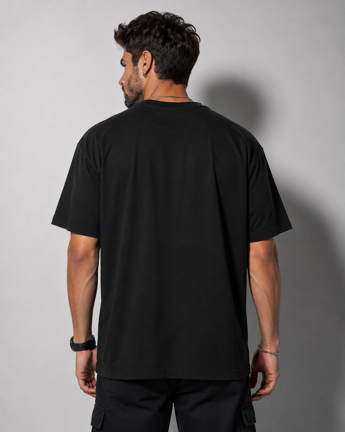 Never Give Up Gym Motivation Oversized T-Shirt for Men | Premium Black Graphic Tee D26017