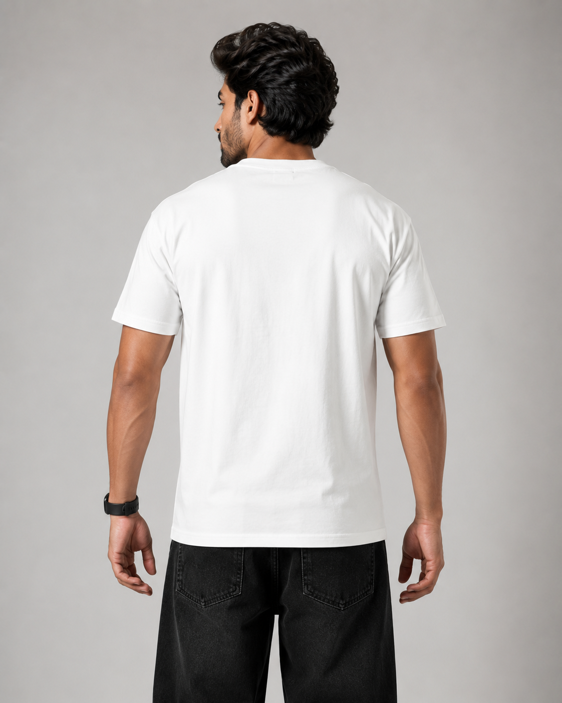 Premium Men's White Graphic T-Shirt | Oversized Round Neck Casual Streetwear Summer Vibes Print D26014